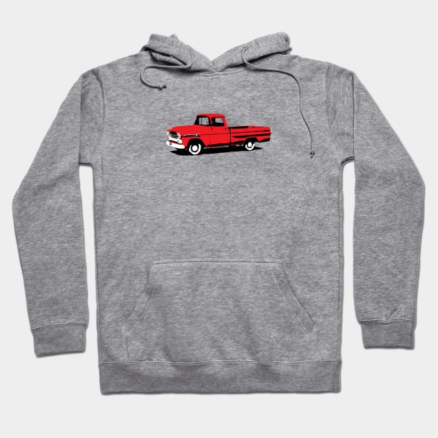 Red Pickup Truck Hoodie by Wright Art